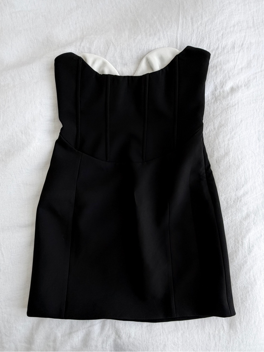Meshki Two-Tone Strapless Sweetheart Mini Dress